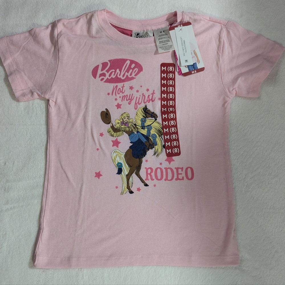Barbie Pink Kids Girls Rodeo T-Shirt - Picture 7 of 16